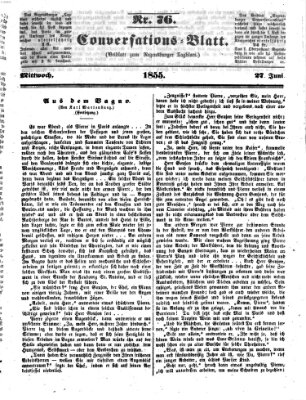 Regensburger Conversations-Blatt (Regensburger Tagblatt) Mittwoch 27. Juni 1855