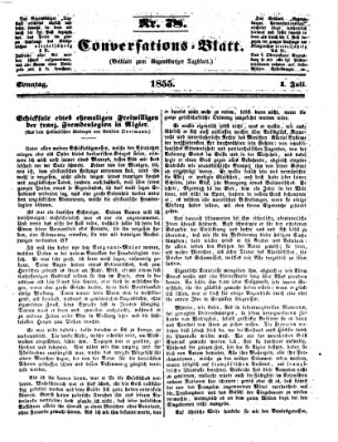 Regensburger Conversations-Blatt (Regensburger Tagblatt) Sonntag 1. Juli 1855