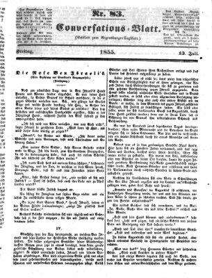 Regensburger Conversations-Blatt (Regensburger Tagblatt) Freitag 13. Juli 1855