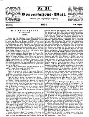 Regensburger Conversations-Blatt (Regensburger Tagblatt) Freitag 28. April 1854