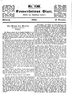 Regensburger Conversations-Blatt (Regensburger Tagblatt) Mittwoch 15. November 1854