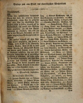 Oberpfälzisches Wochenblat Donnerstag 8. Januar 1807