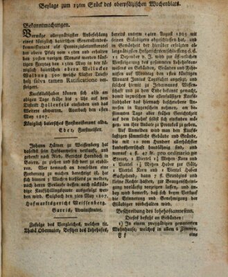 Oberpfälzisches Wochenblat Donnerstag 7. Mai 1807