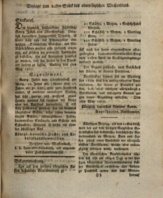 Oberpfälzisches Wochenblat Donnerstag 14. Mai 1807