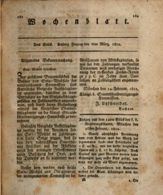 Wochenblatt (Oberpfälzisches Wochenblat) Freitag 6. März 1812