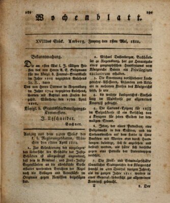 Wochenblatt (Oberpfälzisches Wochenblat) Freitag 1. Mai 1812