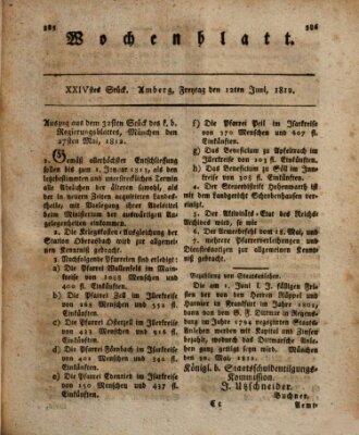 Wochenblatt (Oberpfälzisches Wochenblat) Freitag 12. Juni 1812