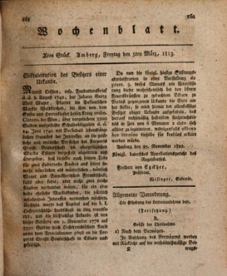 Wochenblatt (Oberpfälzisches Wochenblat) Freitag 5. März 1813