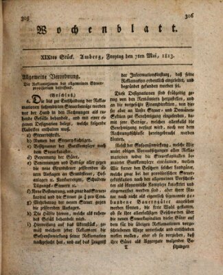 Wochenblatt (Oberpfälzisches Wochenblat) Freitag 7. Mai 1813