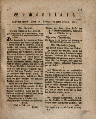 Wochenblatt (Oberpfälzisches Wochenblat) Freitag 29. Oktober 1813