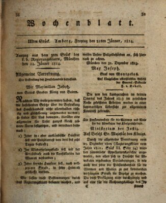 Wochenblatt (Oberpfälzisches Wochenblat) Freitag 21. Januar 1814