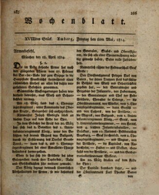 Wochenblatt (Oberpfälzisches Wochenblat) Freitag 6. Mai 1814