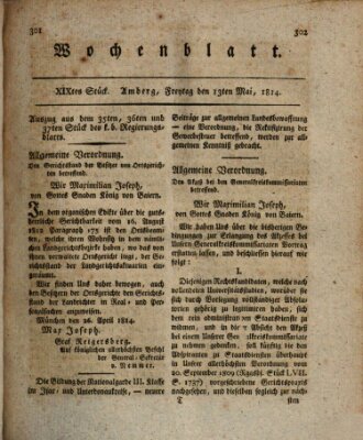 Wochenblatt (Oberpfälzisches Wochenblat) Freitag 13. Mai 1814