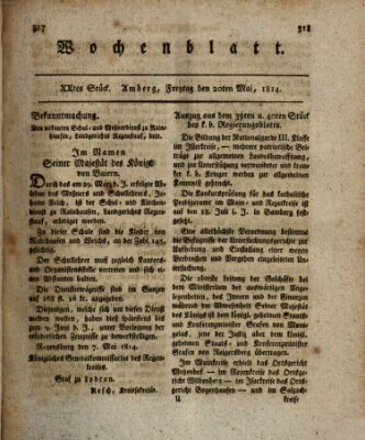 Wochenblatt (Oberpfälzisches Wochenblat) Freitag 20. Mai 1814