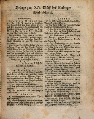 Amberger Wochenblatt (Oberpfälzisches Wochenblat) Dienstag 5. April 1825