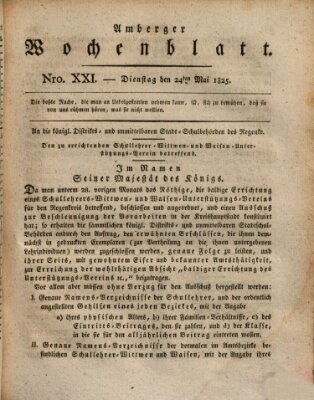 Amberger Wochenblatt (Oberpfälzisches Wochenblat) Dienstag 24. Mai 1825