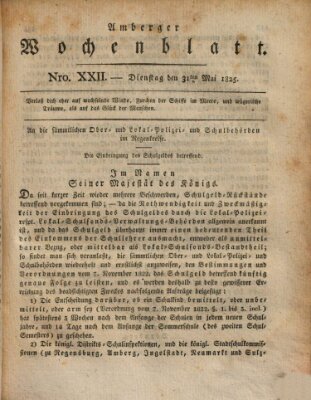 Amberger Wochenblatt (Oberpfälzisches Wochenblat) Dienstag 31. Mai 1825