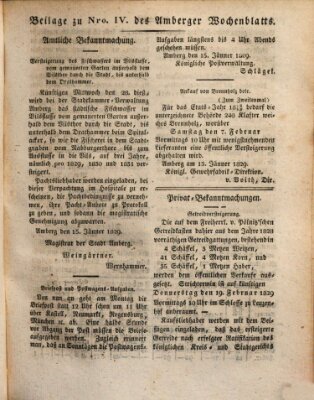 Amberger Wochenblatt (Oberpfälzisches Wochenblat) Dienstag 27. Januar 1829