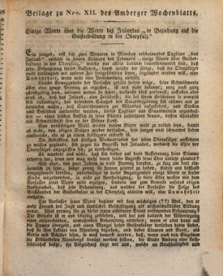 Amberger Wochenblatt (Oberpfälzisches Wochenblat) Dienstag 24. März 1829