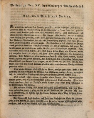 Amberger Wochenblatt (Oberpfälzisches Wochenblat) Dienstag 14. April 1829