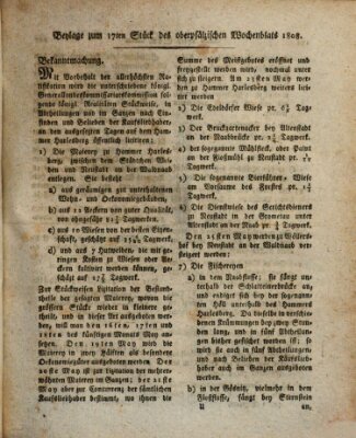 Wochenblat des Naabkreises (Oberpfälzisches Wochenblat) Donnerstag 28. April 1808