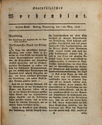 Wochenblat des Naabkreises (Oberpfälzisches Wochenblat) Donnerstag 12. Mai 1808