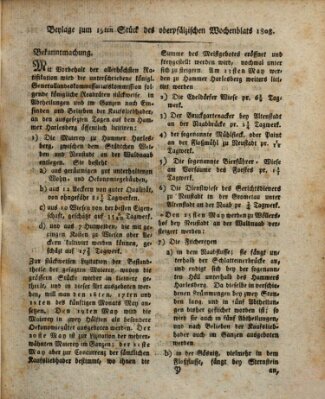 Wochenblat des Naabkreises (Oberpfälzisches Wochenblat) Donnerstag 12. Mai 1808