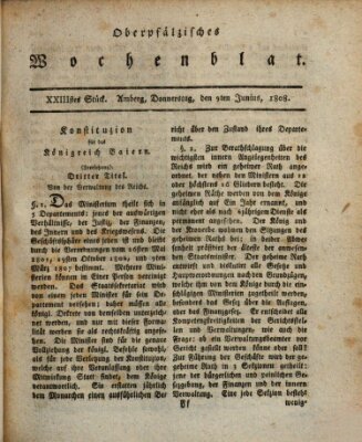 Wochenblat des Naabkreises (Oberpfälzisches Wochenblat) Donnerstag 9. Juni 1808