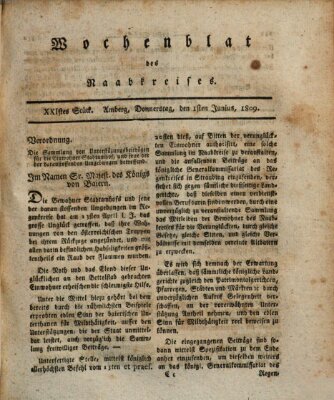 Wochenblat des Naabkreises (Oberpfälzisches Wochenblat) Donnerstag 1. Juni 1809