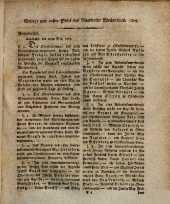 Wochenblat des Naabkreises (Oberpfälzisches Wochenblat) Donnerstag 8. Juni 1809