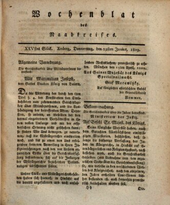 Wochenblat des Naabkreises (Oberpfälzisches Wochenblat) Donnerstag 29. Juni 1809