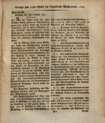 Wochenblat des Naabkreises (Oberpfälzisches Wochenblat) Donnerstag 10. August 1809