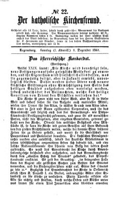 Der katholische Kirchenfreund (Der katholische Volksfreund) Sonntag 1. Dezember 1861