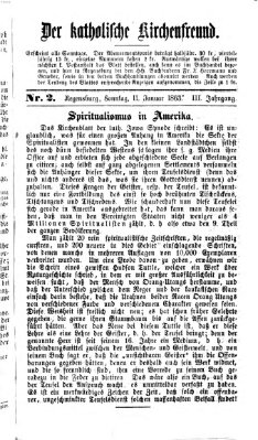 Der katholische Kirchenfreund (Der katholische Volksfreund) Sonntag 11. Januar 1863