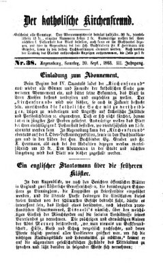 Der katholische Kirchenfreund (Der katholische Volksfreund) Sonntag 20. September 1863