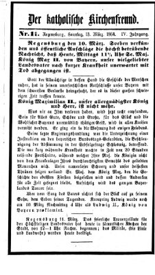 Der katholische Kirchenfreund (Der katholische Volksfreund) Sonntag 13. März 1864