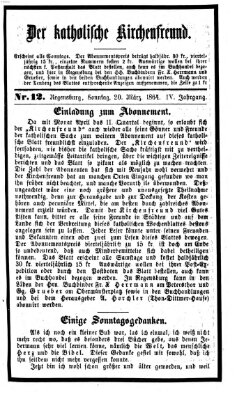 Der katholische Kirchenfreund (Der katholische Volksfreund) Sonntag 20. März 1864