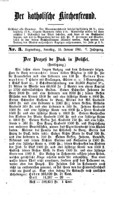 Der katholische Kirchenfreund (Der katholische Volksfreund) Sonntag 15. Januar 1865