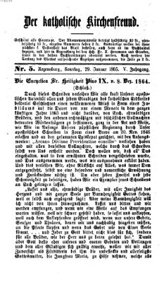 Der katholische Kirchenfreund (Der katholische Volksfreund) Sonntag 29. Januar 1865