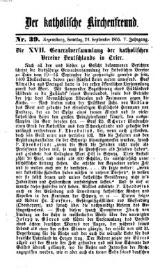 Der katholische Kirchenfreund (Der katholische Volksfreund) Sonntag 24. September 1865