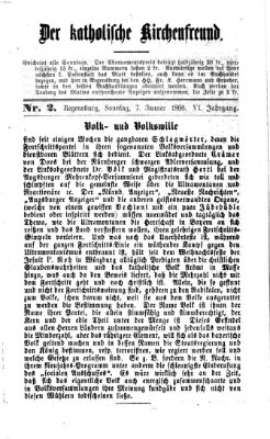 Der katholische Kirchenfreund (Der katholische Volksfreund) Sonntag 7. Januar 1866