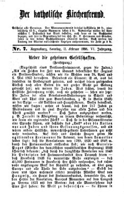 Der katholische Kirchenfreund (Der katholische Volksfreund) Sonntag 11. Februar 1866