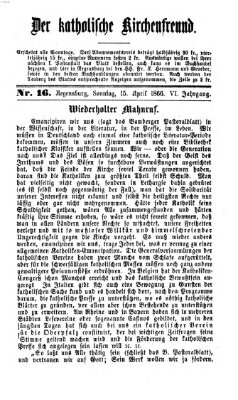 Der katholische Kirchenfreund (Der katholische Volksfreund) Sonntag 15. April 1866