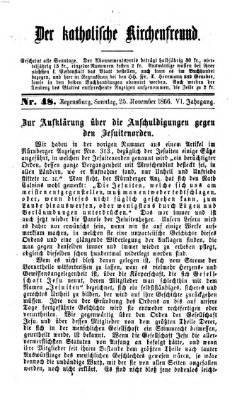 Der katholische Kirchenfreund (Der katholische Volksfreund) Sonntag 25. November 1866