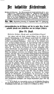 Der katholische Kirchenfreund (Der katholische Volksfreund) Sonntag 15. September 1867