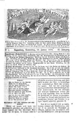 Der katholische Volksfreund Donnerstag 20. Januar 1870