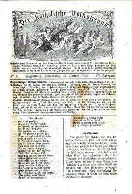 Der katholische Volksfreund Donnerstag 27. Januar 1870