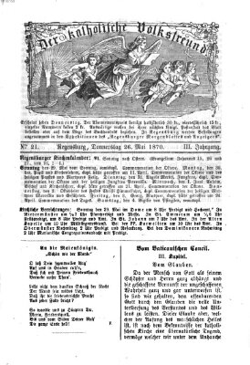 Der katholische Volksfreund Donnerstag 26. Mai 1870