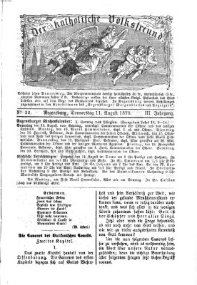 Der katholische Volksfreund Donnerstag 11. August 1870