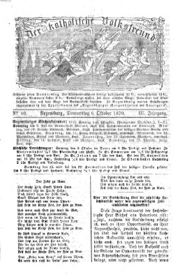 Der katholische Volksfreund Donnerstag 6. Oktober 1870